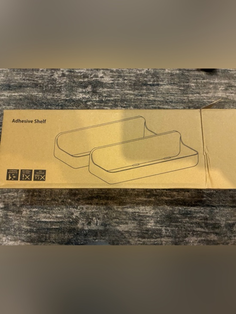 Adhesive Wall Shelf - Beige Packaging